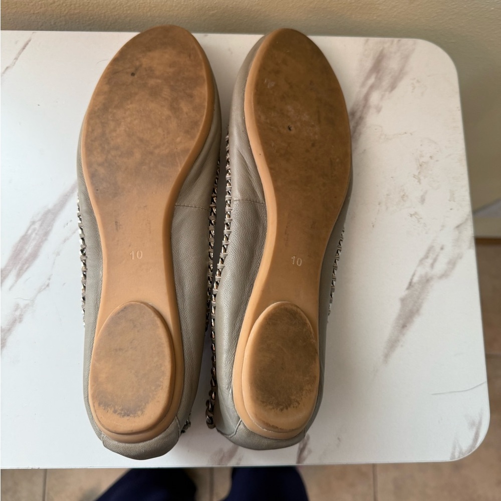 Jeffrey Campbell Ibiza Flats, Green-Beige, Size 10, GUC - Picture 8 of 14